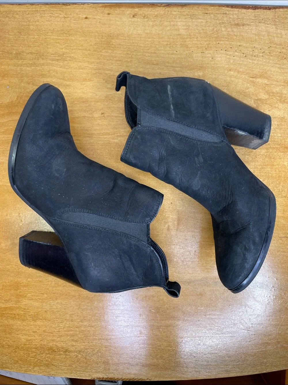 Michael Kors Black Nubuck Ankle Booties with Chunky Heel. Size 7.5